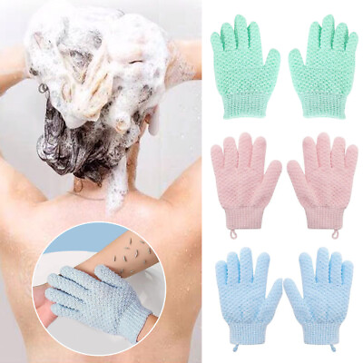 #ad Exfoliating Body Scrub Gloves Shower Bath Mitt Skin Massage Spa $3.67