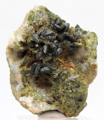 #ad PRISMATIC EPIDOTE Gemmy Crystal Mineral Specimen Green Crystal MOROCCO $11.96