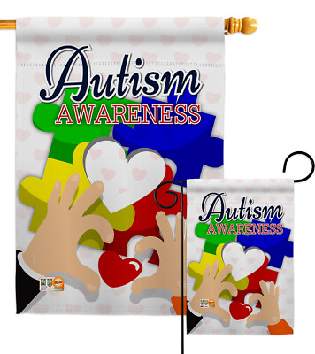 #ad Love Autism Awareness Support Asd Hope Puzzle Help Garden House Yard Flag $69.95