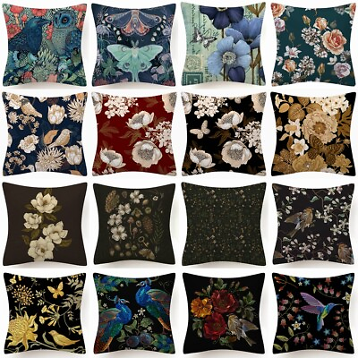 #ad 18x18quot; Throw PILLOW COVER Floral Double Sided Decorative Flower Bed Cushion Case $6.86