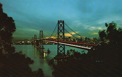 #ad Postcard CA San Francisco from Yerba Buena by Night Chrome Vintage PC G6632 $4.00