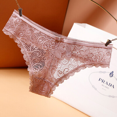 #ad Sexy lace panties for women transparent cutout seamless briefs Pink #P $1.99