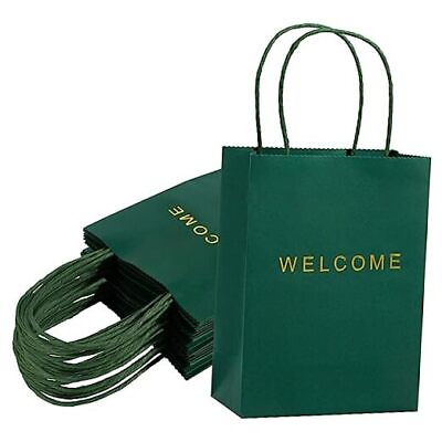 #ad Welcome Gift Bags 50 Pack Welcome Gift Bags Wedding Welcome Bags Dark Green $46.48
