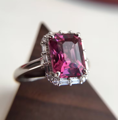 #ad Natural Rhodolite Garnet Wedding Ring Vintage Garnet Octogen Cut Engagement Ring $113.99