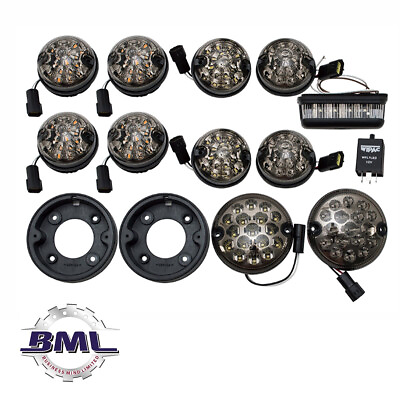 #ad LAND ROVER SERIES 2 amp; 3 DEFENDER LED 73MM FULL LIGHT KIT SMOKED WIPAC. GL1577SM GBP 243.58