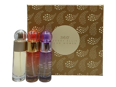 #ad Perry Ellis 360 for Women 3 Pc Gift Set 1oz Each Coral Purple Perfume Spray $32.98