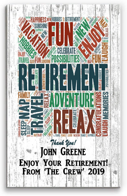 #ad Custom Retirement Gift Word Art Sign Plaque Personalized For Men or Women $47.99