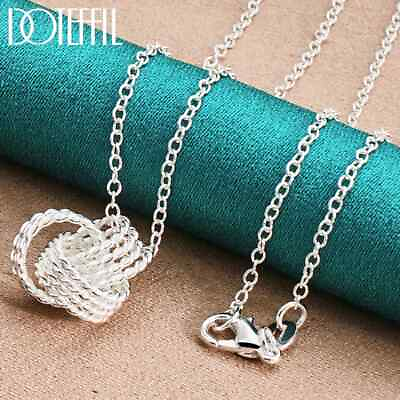#ad DOTEFFIL 925 Sterling Silver Necklace Fashion Wedding Engagement Charm Jewelry $7.63