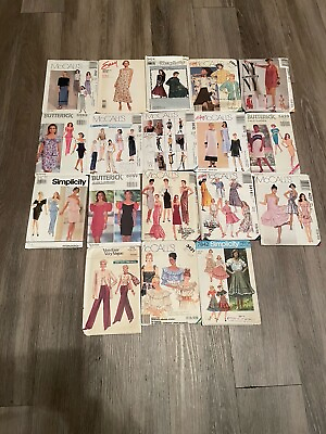 #ad Lot Of 18 Sewing Patterns Simplicity Mcalls Butterick Women Dresses Uncut $29.97