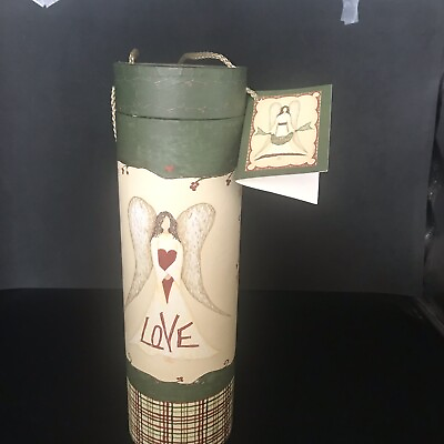 #ad Angel Wine Bottle Gift Tube Tote Holder with cord and gift tag 13quot;tall $12.00