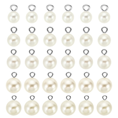 #ad Faux Pearl Charm Pendants Drops 100pcs Pearl Beads for Jewelry Silvery Beige $13.10