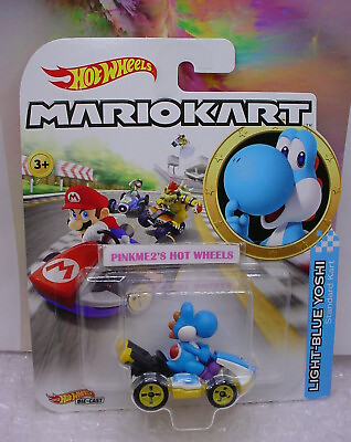 #ad ✪ Mario Kart LIGHT BLUE YOSHI ☆ Standard Kart ☆Nintendo Hot Wheels Die cast ☆ $13.95