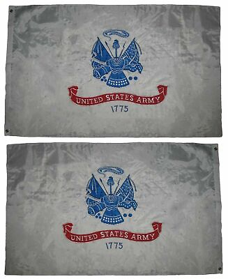 #ad US Army White Flag 3x5 ft DOUBLE SIDED Embroidered HEAVY DUTY LICENSED $25.88