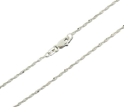 #ad 10K White Gold Singapore Chain Necklace Lobster Claw 1.25mm wide 16 18 20 22 24quot; $98.52