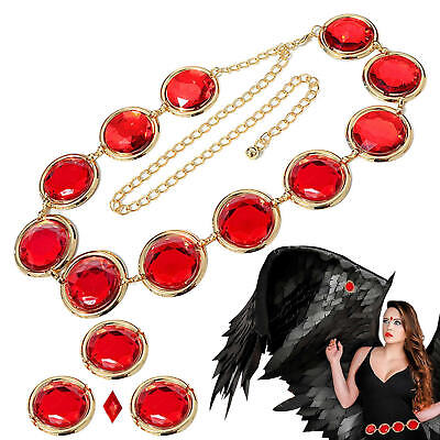 #ad Mirror Casual Decoration Waistband Agate Crystal Ruby Metal Waist Chain $17.72