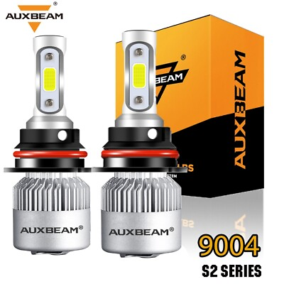 #ad AUXBEAM 9004 LED Headlight Bulbs Conversion Kit High Low Beam 6000K Super White $28.99