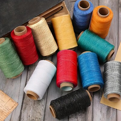 #ad #ad 284 Yard 1mm Waxed Thread Leather Sewing Flat Waxed Cord for Stitching Craft DIY $5.69