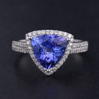 #ad 14KT Gold With 100% Natural Blue Tanzanite 1.95Ct amp; IGI Certified Diamond Ring $499.00