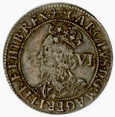 #ad 1638 9 Charles I Milled Sixpence Briot#x27;s 2nd Milled Issue mm Anchor S 2860 $1450.00