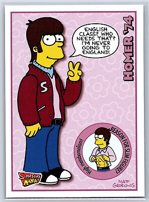 #ad The SIMPSONS Homer #x27;74 Card SIMPSONS MANIA 2001 Inkworks #32 $2.24