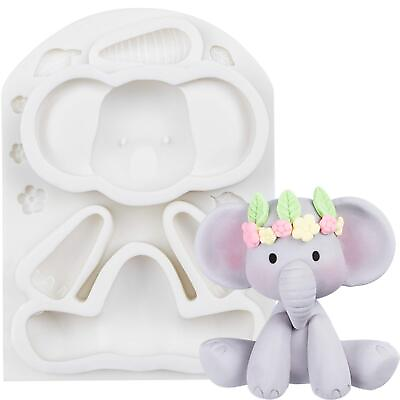 #ad Elephant Fondant Silicone Mold for Baby Shower Birthday Sugarcraft Cake Dec... $22.49