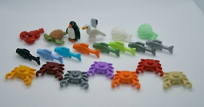 #ad Lego Animal Water Ocean Sea Penguin Seagull Fish Clam Turtle Lobster Crab $4.50