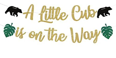 #ad A little Cub is on the Way Banner Bear Baby Shower Decor Welcome Little Cub B... $19.94