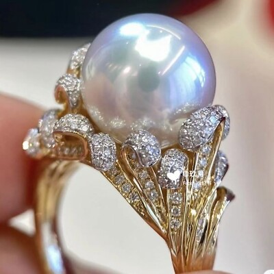 #ad Freshwater Cultured Pearl Cocktail Ring Handmade Luxe Jewelry 925 Fine Silver $250.00