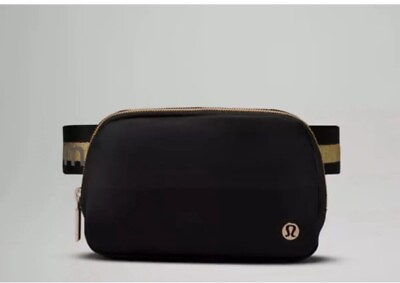 #ad #ad Lululemon Black Belt Bag w Gold Logo Strap. NWT. Discontinued $49.00