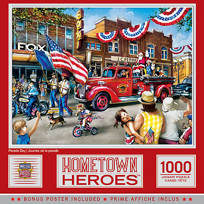 #ad MasterPieces Hometown Heroes Parade Day 1000 Piece Jigsaw Puzzle $18.99