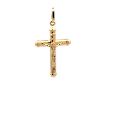 #ad 18K Saudi Gold Pendant Cross Jesus Christ Religious Fine Jewelry 1.27 grams $166.00