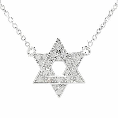 #ad #ad Star Of David Necklace Sterling Silver White Zircon Necklace For Women#x27;s $19.80