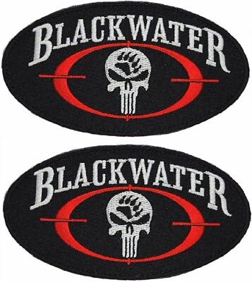 #ad Blackwater Security Embroidered Morale Patch 2PC Hook Backing 4.5x2.5quot; $14.99