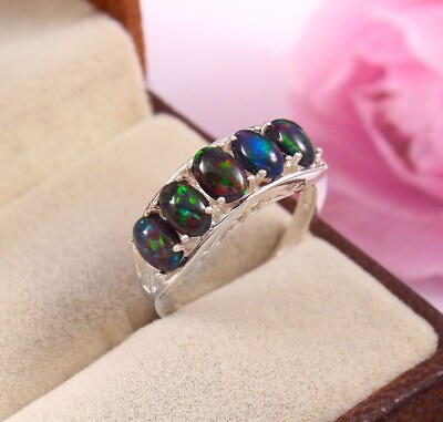 #ad Ring Opal Ethiopian Silver 925 Sterling Jewelry Handmade Natural Fire Rings Gift $129.99