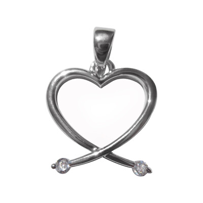 #ad Precious Stars Sterling Silver Heart Shaped CZ Pendant Necklace Bracelet Charm $17.00