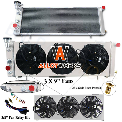 #ad 3 Row Radiator Shroud Fans For1984 2001 Jeep Cherokee Comanche XJ 2.5L 4.0L AT $159.00