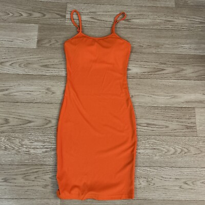 #ad New Look Dress Size Small Orange Bodycon Sleeveless $8.50