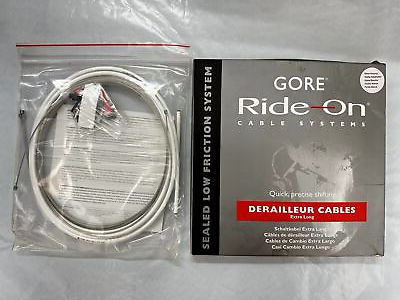 #ad Gore Ride On Cable Systems Derailleur Cables Extra Long Brake Cable Set White $71.99