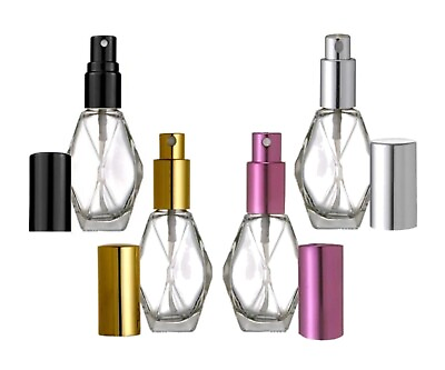 #ad #ad 1 Perfume Sprayer 2 oz. ATOMIZER GLASS BOTTLE DIAMOND SHAPE REFILLABLE 60 ml $6.99