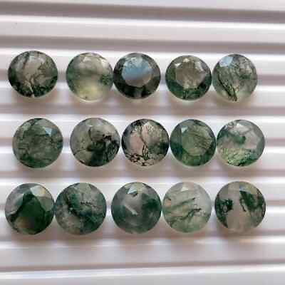 #ad WHOLESALE Natural Moss Agate Faceted Round Shape Loose Gemstone $78.39