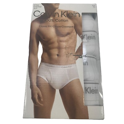 #ad Lot Of Four Calvin Klein Men#x27;s Size 2XL Briefs Classic Fit White New In Package $31.78