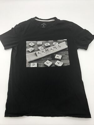 Armani Exchange T Shirt Men Medium Black..T222 $16.99