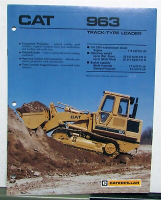 #ad 1987 Cat 963 Track Type Loader Diagrams Construction Specs Sales Brochure $17.86