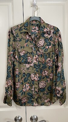 #ad Lauren Ralph Women’s Floral Blouse Shirt Top Sz S $31.50