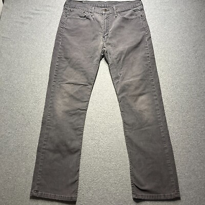 #ad Levis Pants Mens 34x30 Gray 514 Straight Corduroy Cotton Blend Light Tag 36x32 $18.88