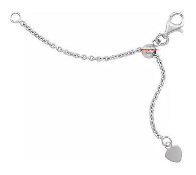 3quot; 14k 1.5mm ADJUSTABLE Cable White Gold Lobster Clasp Necklace Chain Extender $129.00