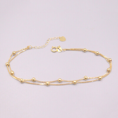 #ad Real 18K Yellow Gold Bracelet 2.5mm Wheat Gold Bracelet 6.5#x27;#x27; For Women $8.99