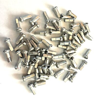 #ad DT Swiss 2.0mm Standard Alloy Aluminum Nipples 2.0 x 12mm Silver 100 Count $10.97