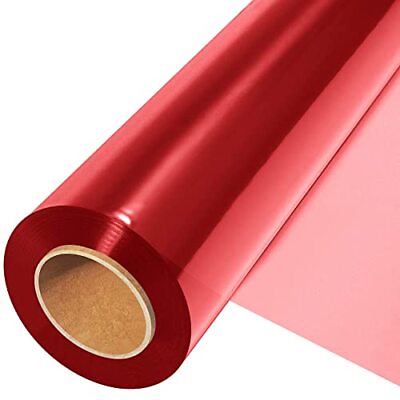 #ad Cellophane Wrap Roll 200’ Ft. Long X 17.5” in. Wide 2.5 17.5in x 200ft Red $30.45