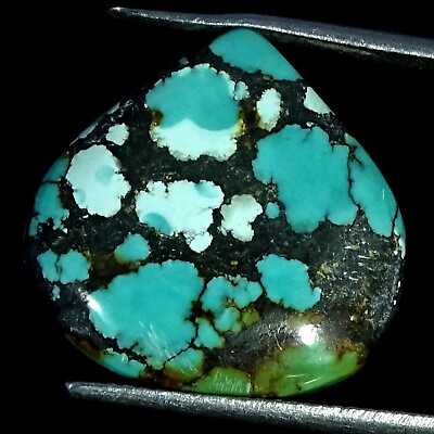 #ad Natural Turquoise Gemstone 9.00 Cts Loose Pear Cabochon From Tibet 18X18X4MM $6.50